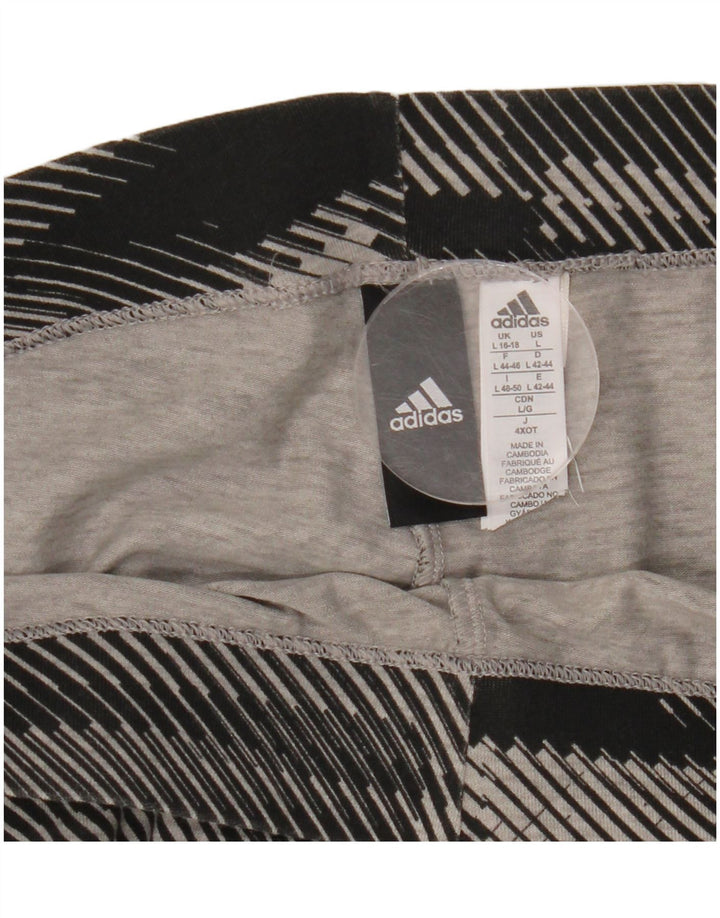 ADIDAS Leggings gráficos para mujer UK 16/18 Grande Negro Algodón a rayas