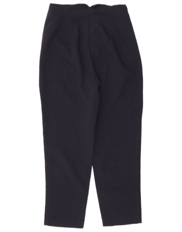 Zara Mujer Pantalón Cropped Tapered Mediano W28 L25 Poliéster Azul Marino