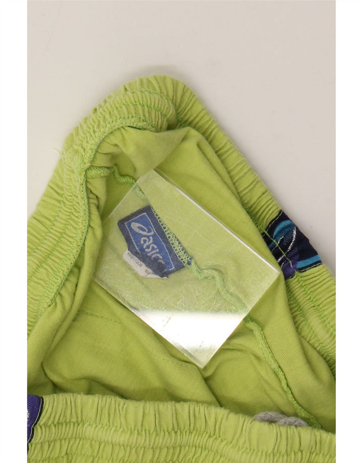 ASICS Pantalones cortos deportivos gráficos para hombre XL Algodón color block verde
