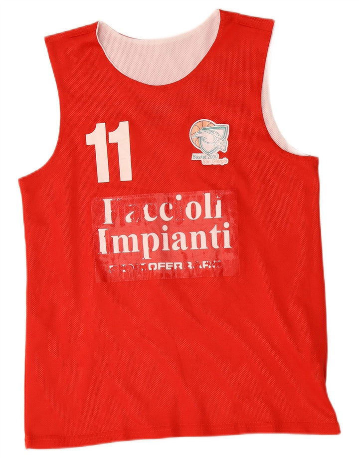 Errea Hombre Camiseta Sin Mangas Estampada Mediana Rojo