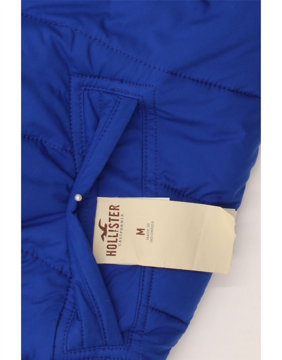 Chaleco acolchado reversible Hollister para hombre Reino Unido 38 Poliéster azul marino mediano