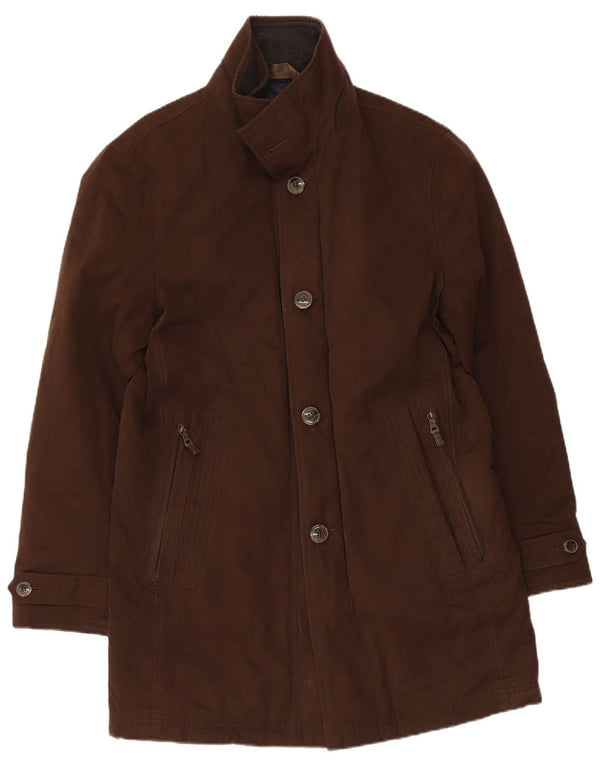 Marks & Spencer Abrigo acolchado para hombre UK 36 Small Marrón Algodón