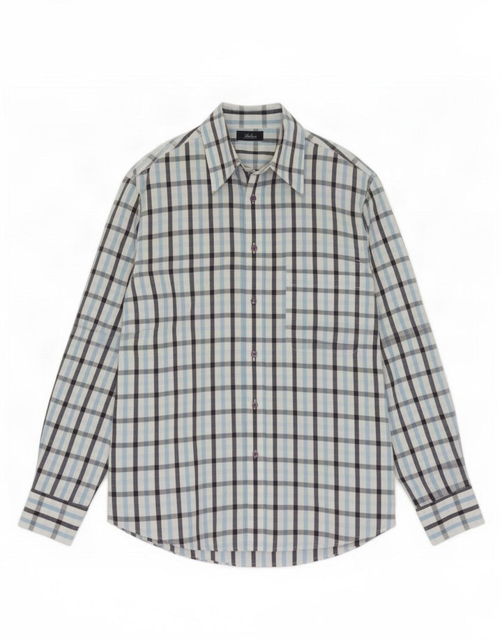 Camisa Sergio Tacchini Hombre Small Azul Cuadros Algodón