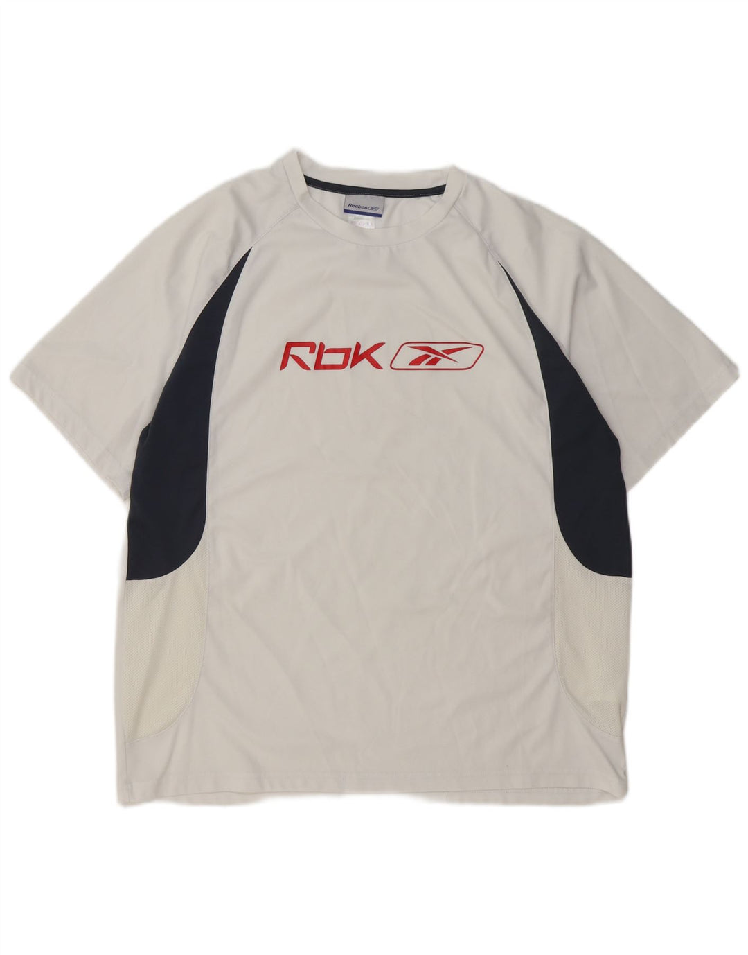 REEBOK Camiseta gráfica para hombre Top XL Blanco Colorblock