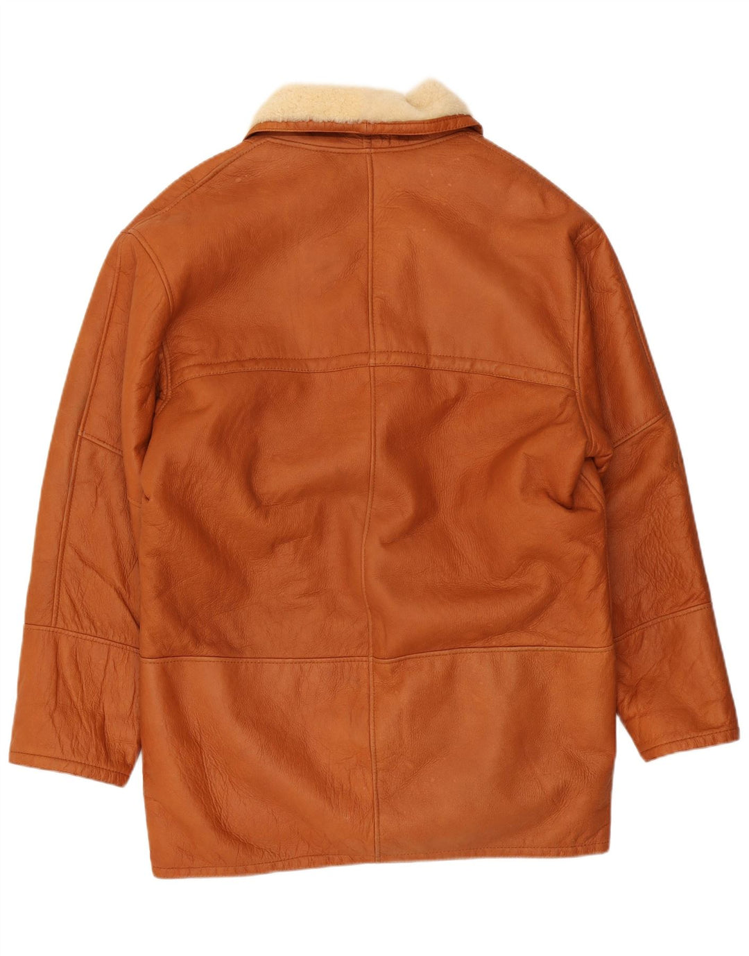 VINTAGE Abrigo de piel de oveja para hombre IT 50 Piel de oveja marrón grande