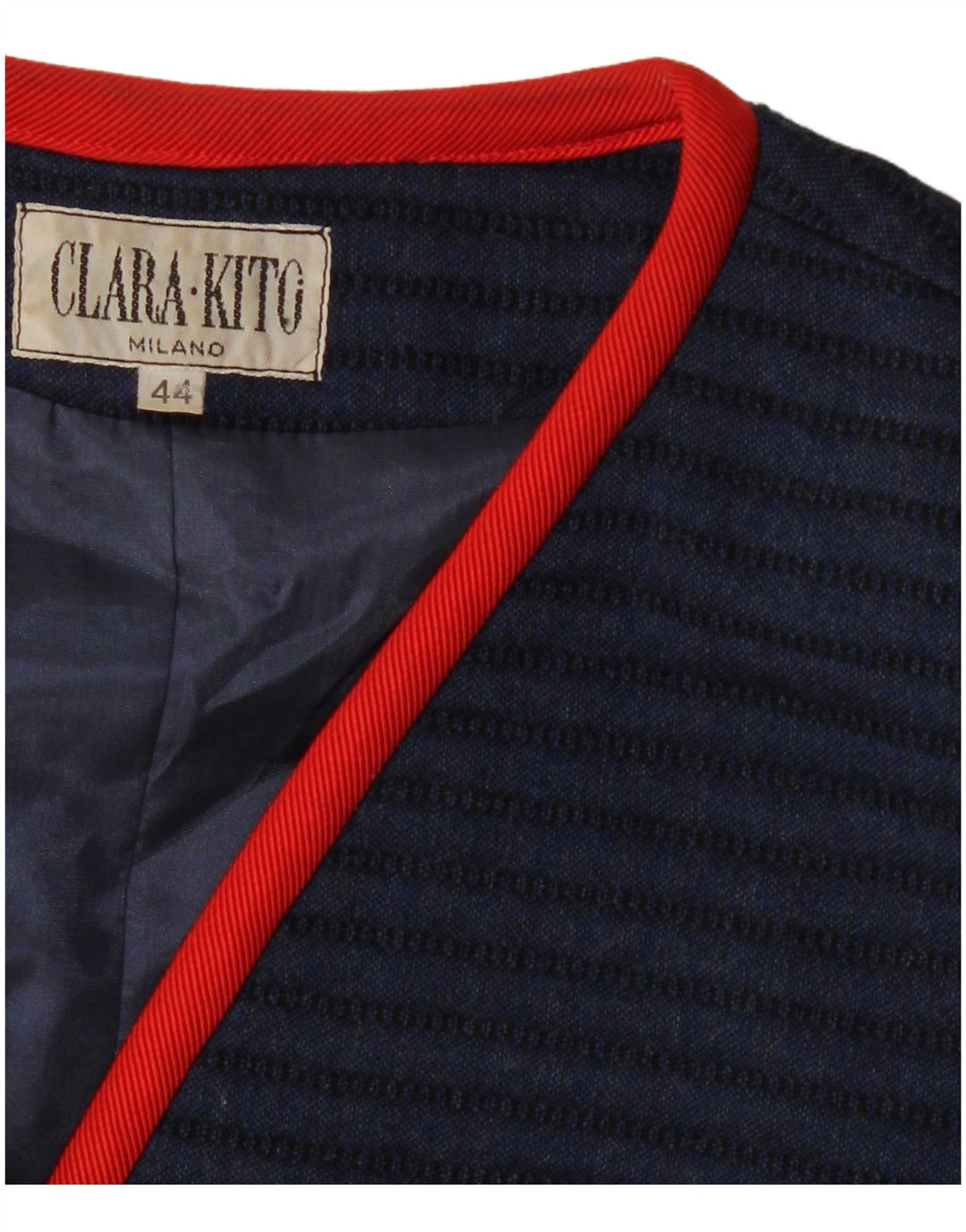 VINTAGE Chaqueta Blazer de 3 Botones para Mujer IT 44 Rayas Azul Marino Medianas