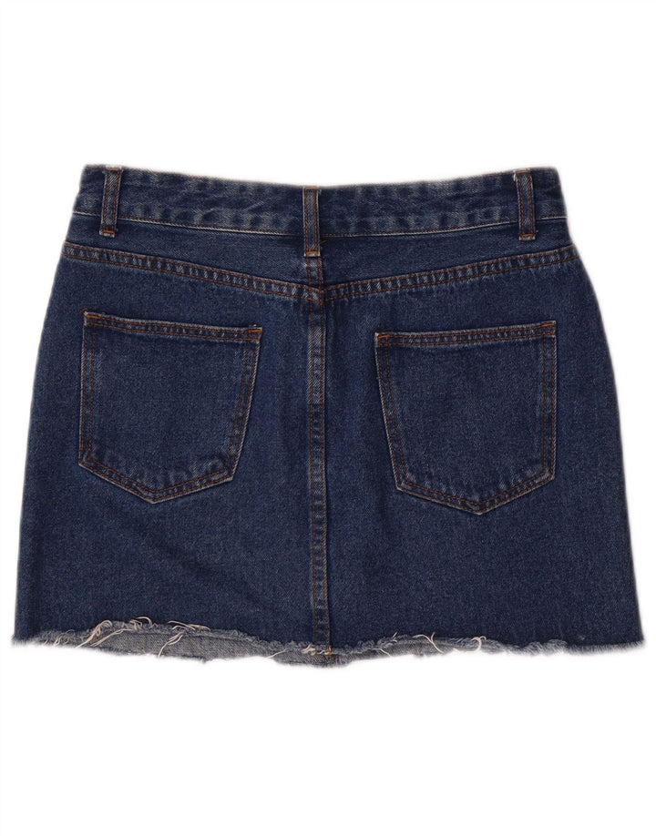 Vintage mujer mini falda de mezclilla mediana W28 algodón azul