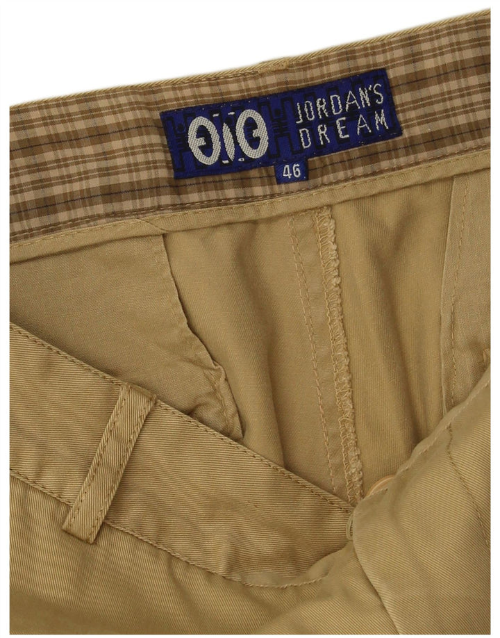 Vintage hombres pantalones cortos cargo IT 46 Pequeño W30 Algodón Beige