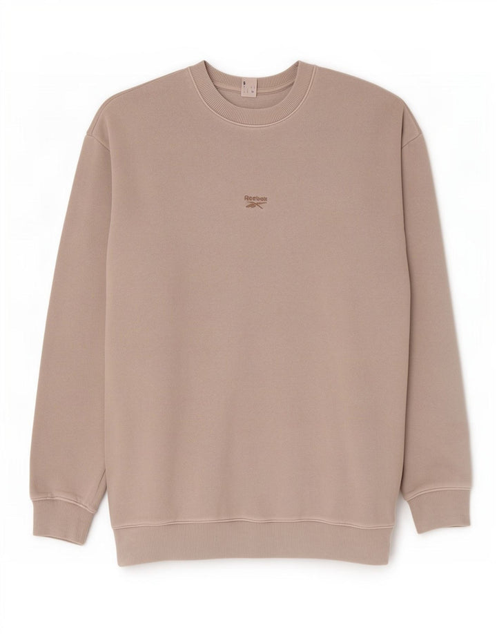 Reebok - Sudadera holgada para hombre, jersey pequeño de algodón gris