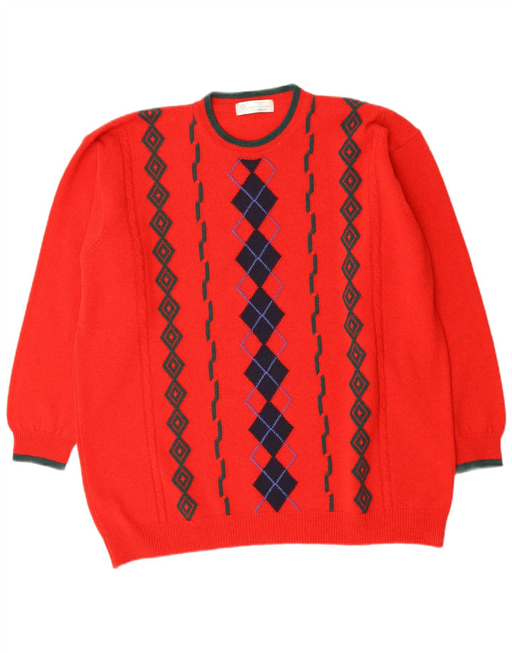 MARKS & SPENCER Womens Crew Neck Jumper Sweater UK 18 XL Red