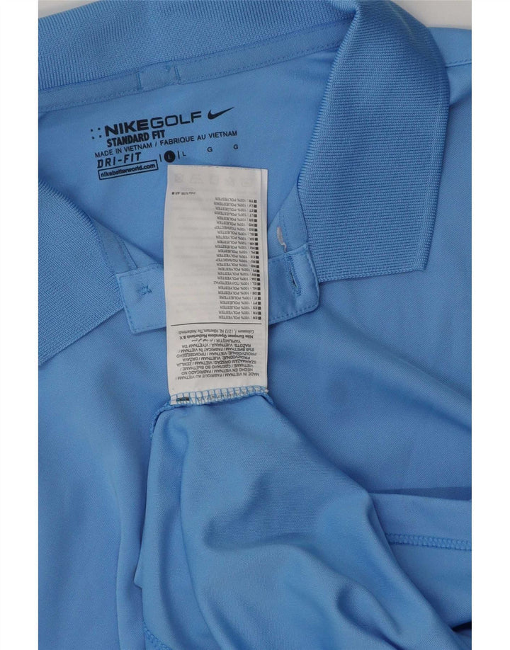 Nike Polo Dri Fit Standard para hombre, poliéster azul grande