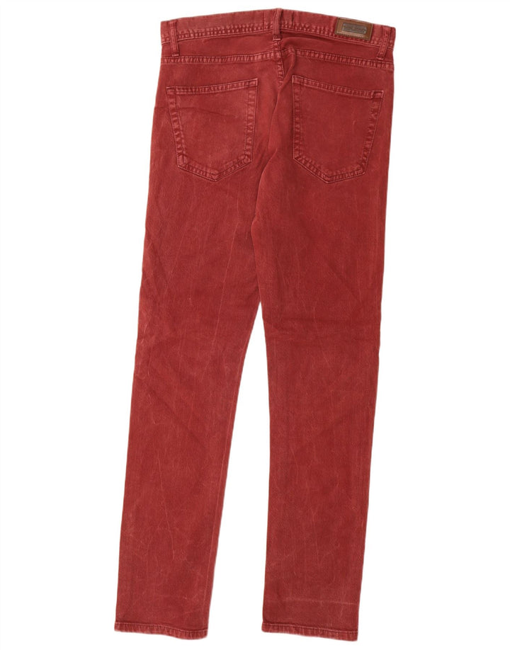 Zara Mens Slim Jeans EU 38 Small W30 L30 Algodón Rojo