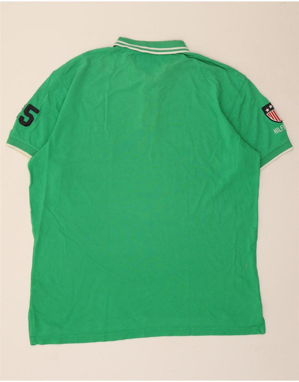 Tommy Hilfiger Polo de rugby con gráfico de EE. UU. para hombre XL Algodón verde