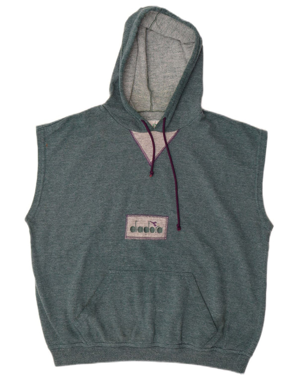 DIADORA Jersey con capucha sin mangas para hombre Large Azul Algodón