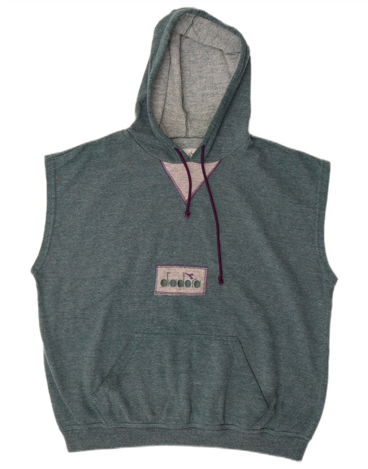 DIADORA Jersey con capucha sin mangas para hombre Large Azul Algodón