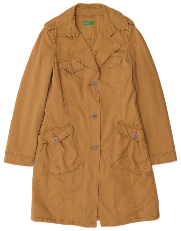 Gabardina Benetton Mujer UK 8 Small Algodón Beige