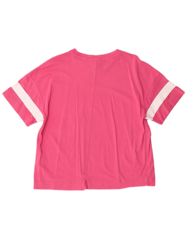 DIADORA Camiseta de Mujer Top ES 44 Algodón de Rayas Rosa Mediano