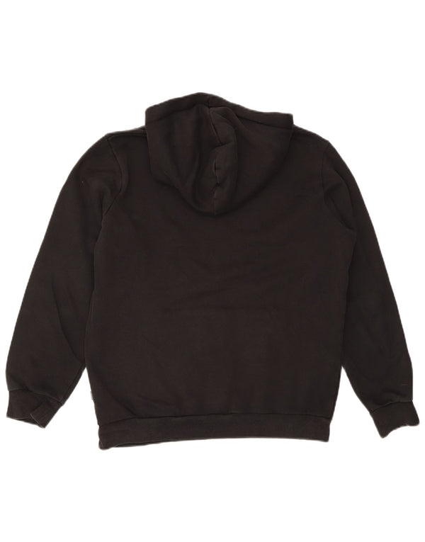 Puma Sudadera con capucha gráfica para hombre, talla pequeña, algodón negro