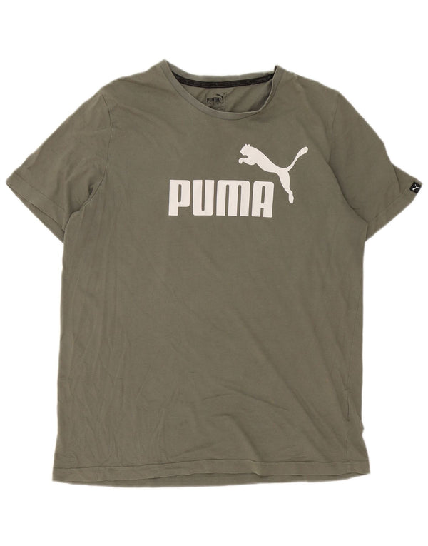 Puma - Camiseta gráfica para hombre, talla grande, algodón verde