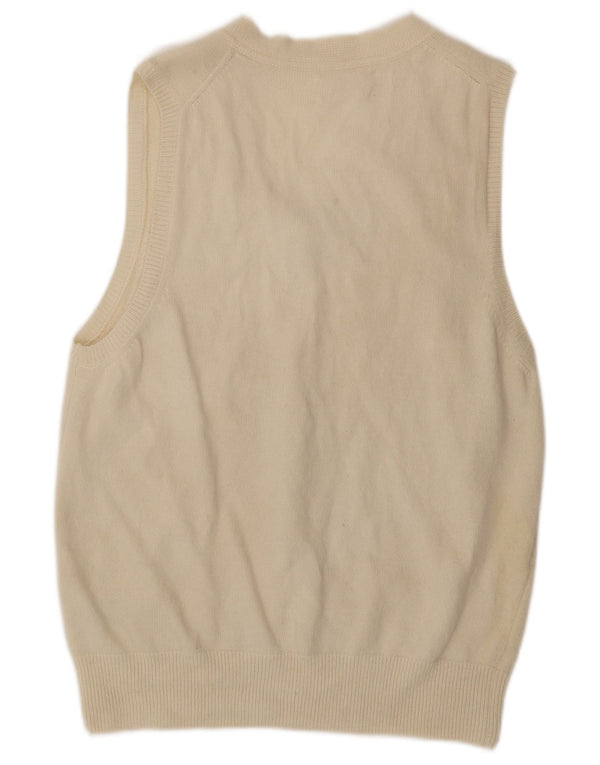 Zara Mujer Chaleco Tank Top UK 18 XL Off White Wool