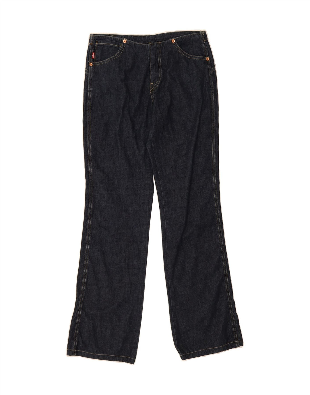 LEVI'S Womens Straight Jeans W26 L32 Navy Blue Cotton Vintage Levi's and Second-Hand Levi's from Messina Hembry 