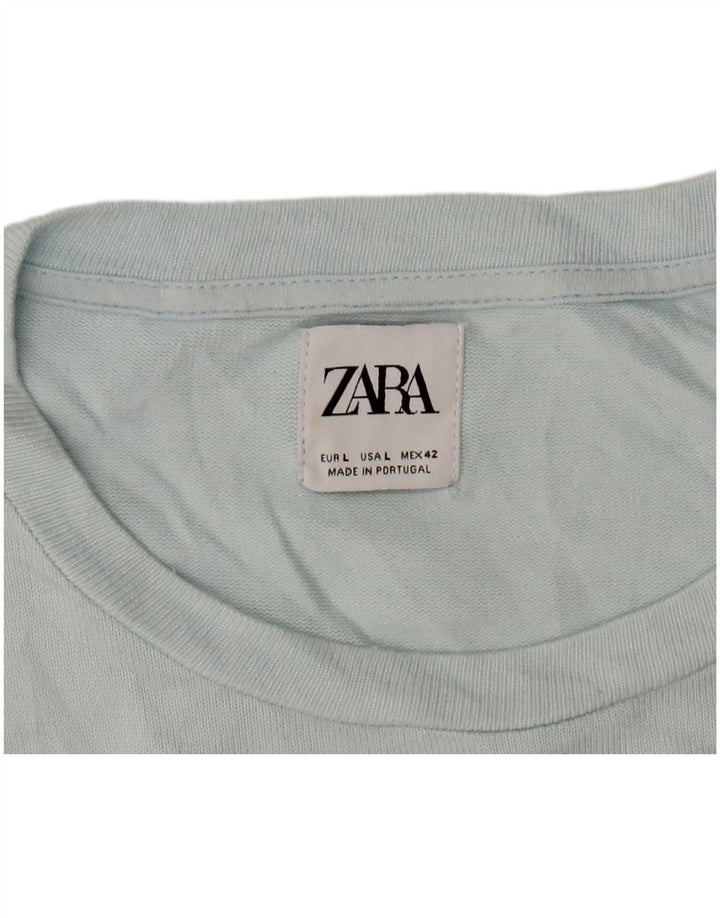 Zara Hombre Camiseta Top Grande Azul