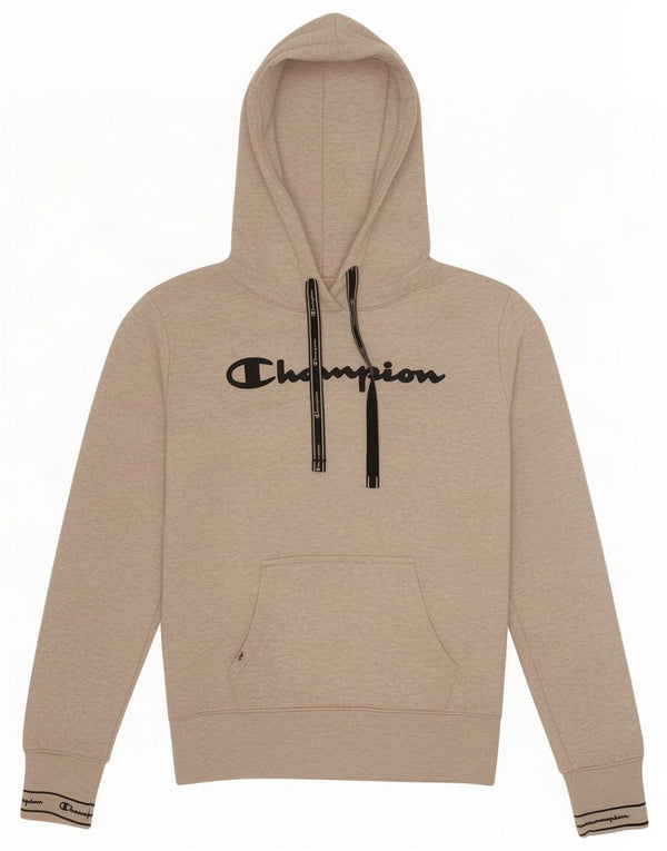 Champion Jersey con capucha gráfica para mujer UK 44 Algodón moteado beige mediano