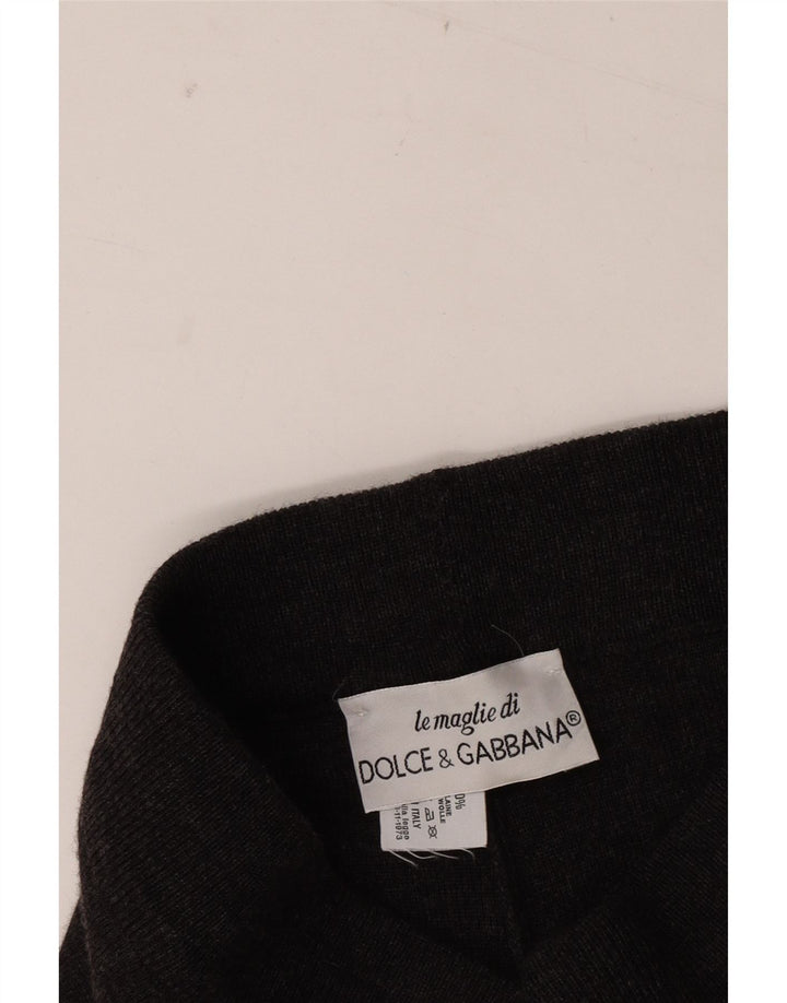 Dolce & Gabbana Leggings Mujer IT 42 Lana Gris Medio