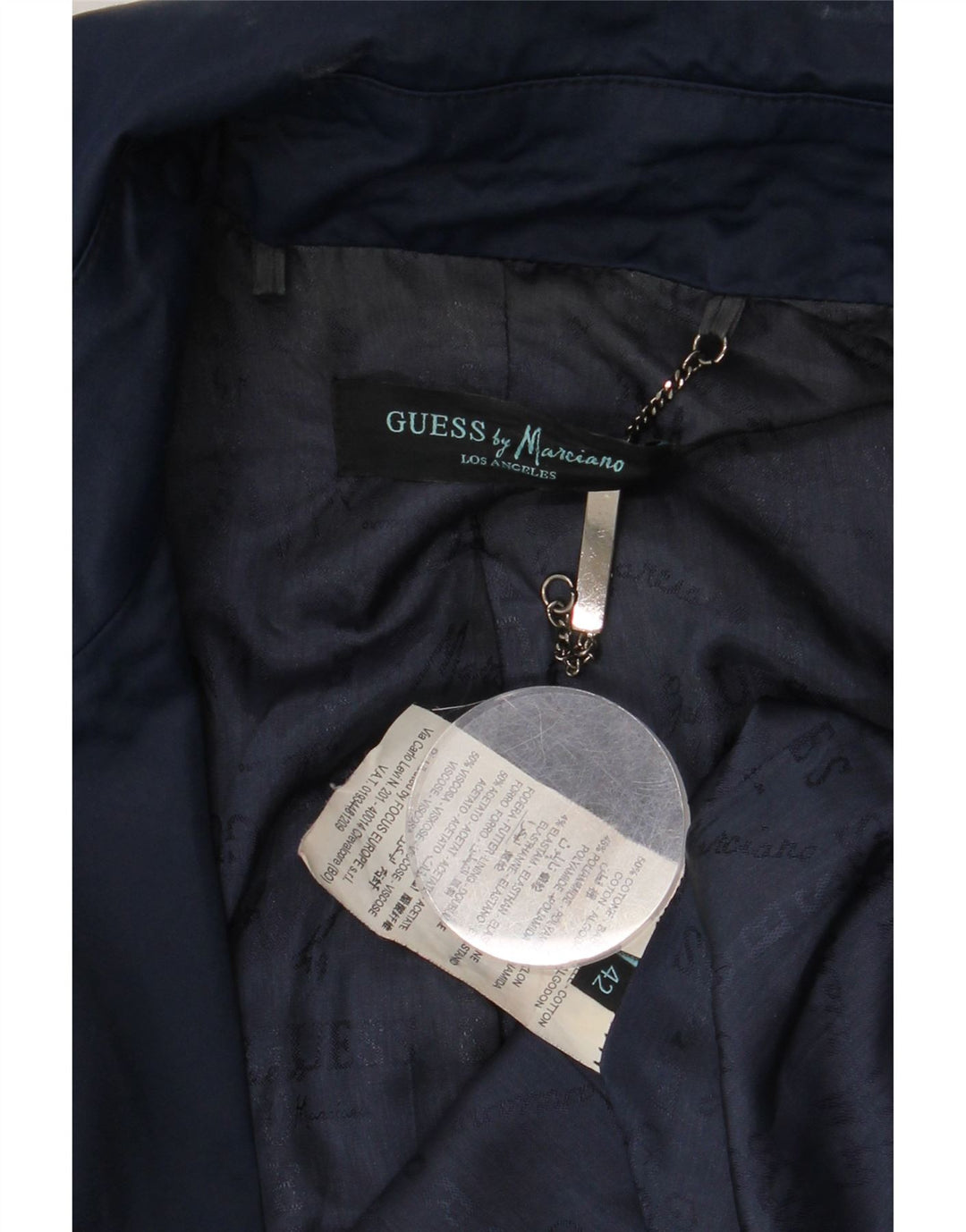 Gabardina Mujer Guess By Marciano IT 42 Algodón Azul Marino Medio