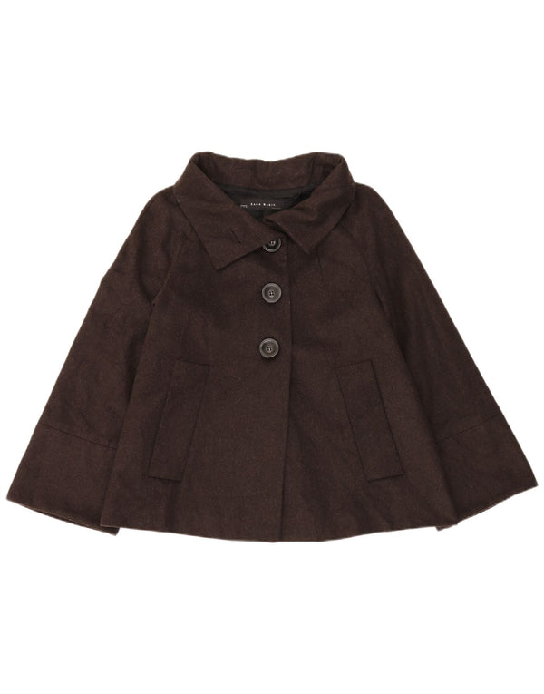 Zara Mujer Chaqueta Bomber UK 44 Lana Marrón Medio
