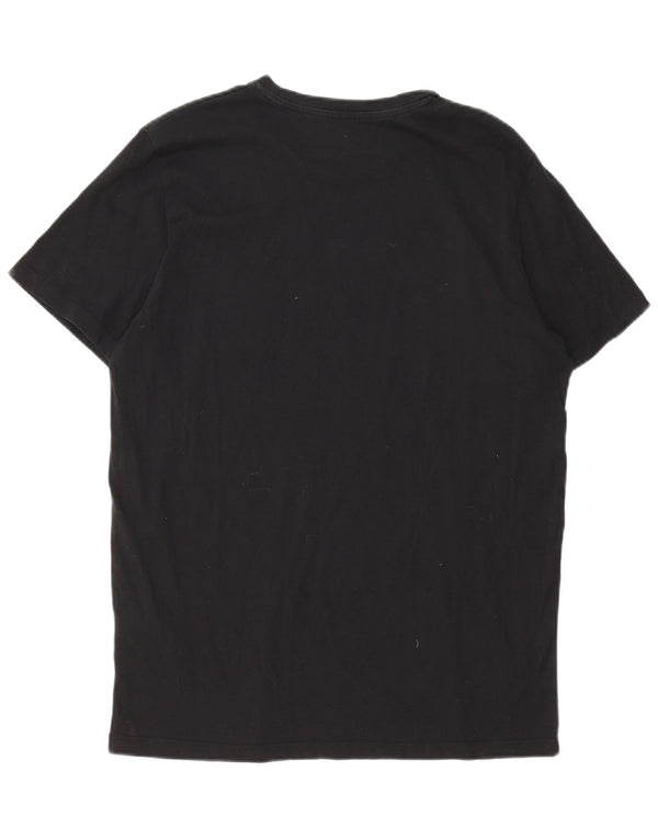 Jack & Jones Camiseta con gráfico de ajuste regular para hombre Top grande de algodón negro
