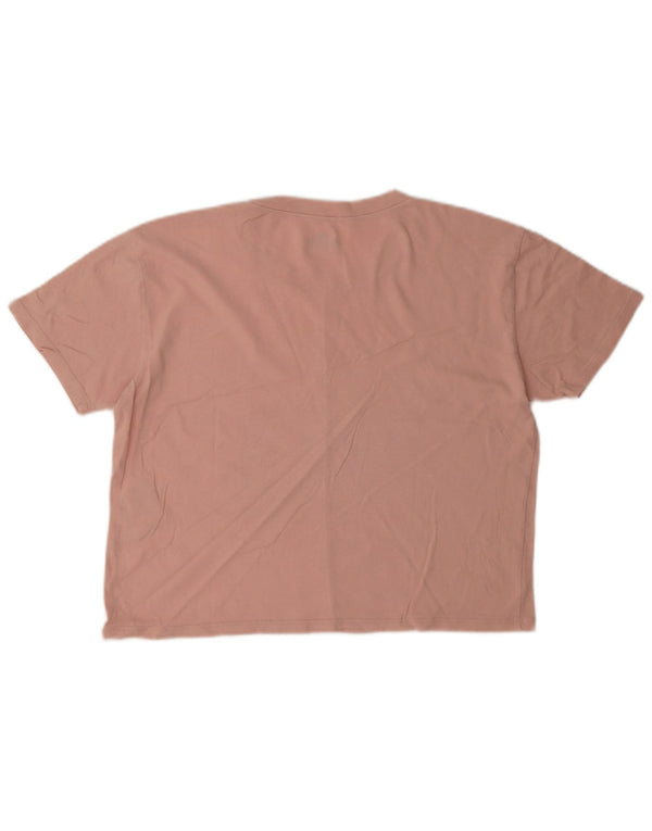 Hollister Mujer Crop Graphic Camiseta Top UK 10 Small Rosa Colorblock
