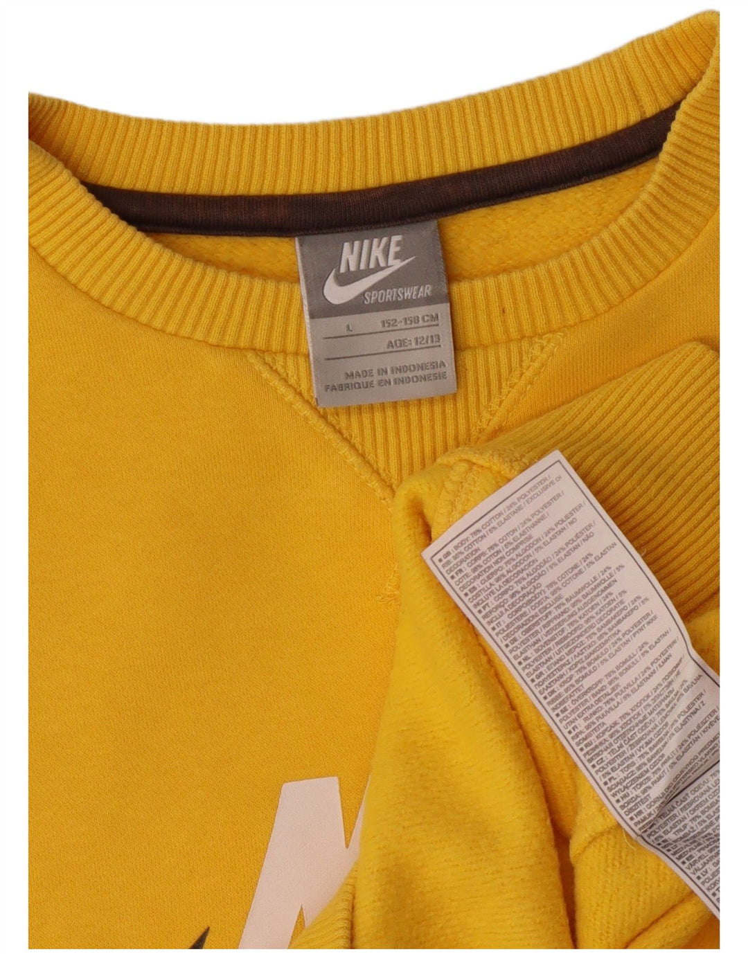Nike Boys Graphic Sudadera Jumper 12-13 años Grande Amarillo Algodón