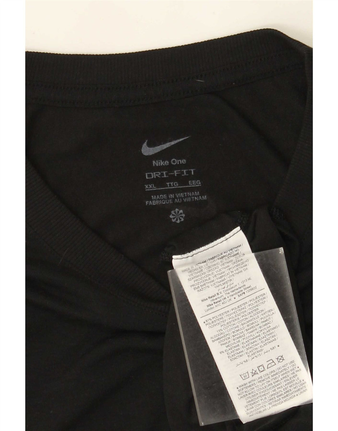 Nike Mens Dri Fit Top manga larga 2XL poliéster negro