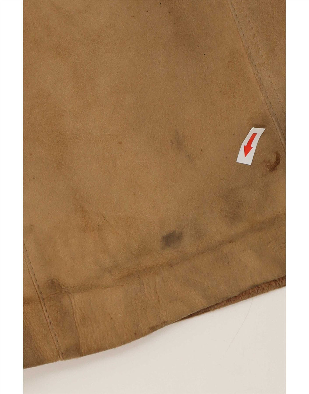 Vintage mujer shearling abrigo Reino Unido 14 cuero beige medio