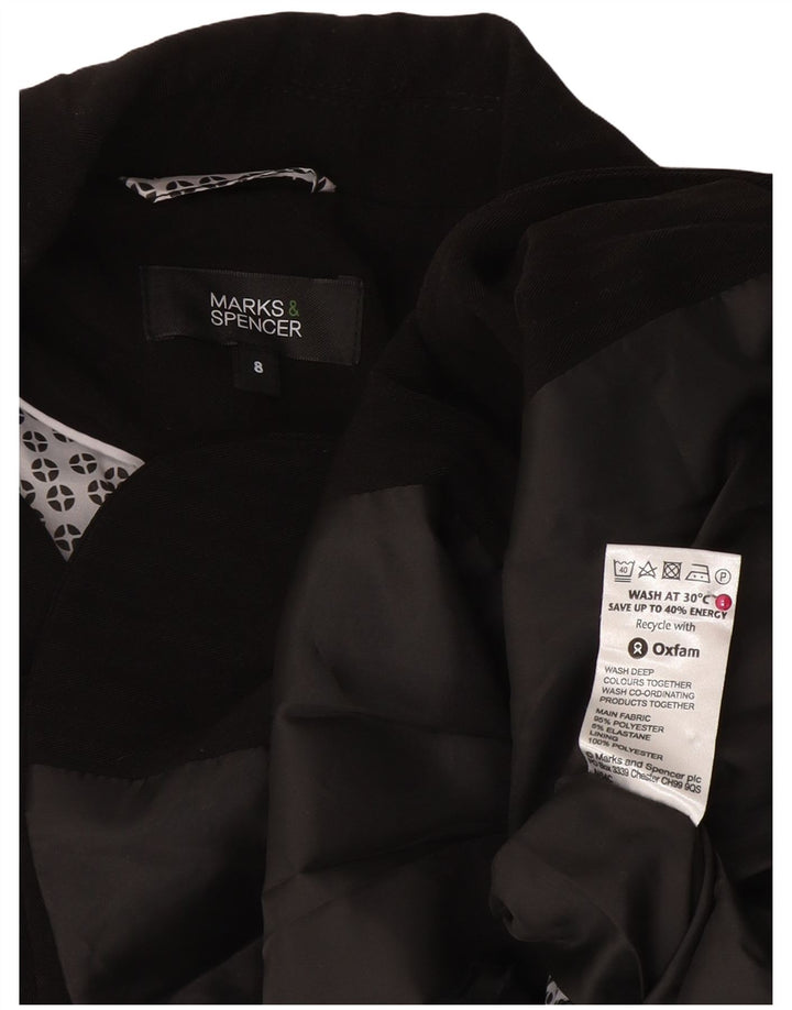 Marks & Spencer Chaqueta tipo blazer de 2 botones para mujer UK 8 Small Poliéster negro