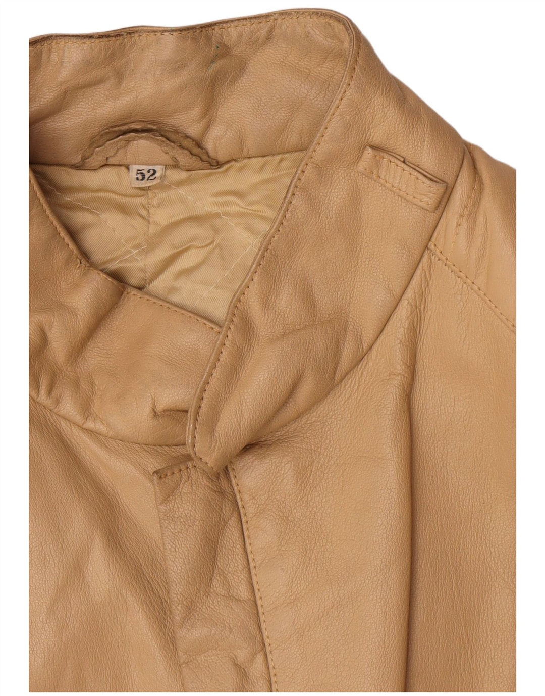 Chaqueta de cuero vintage para hombre IT 52 XL Beige