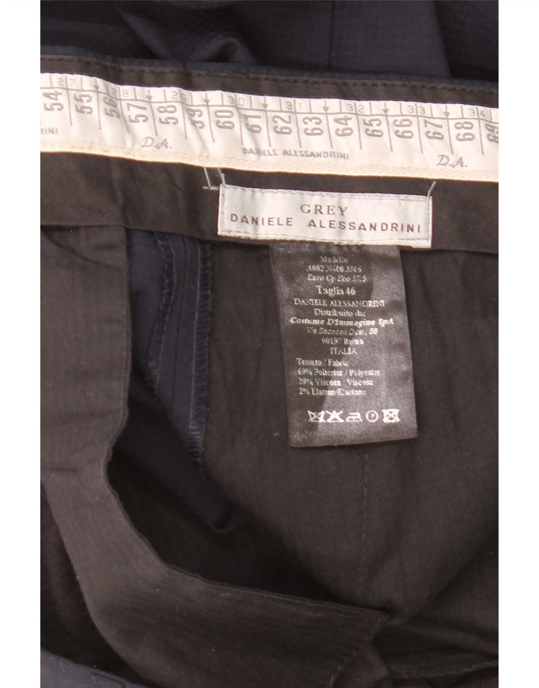 Daniele Alessandrini Traje de 2 piezas para hombre IT 46 Small W31 L33 Azul marino