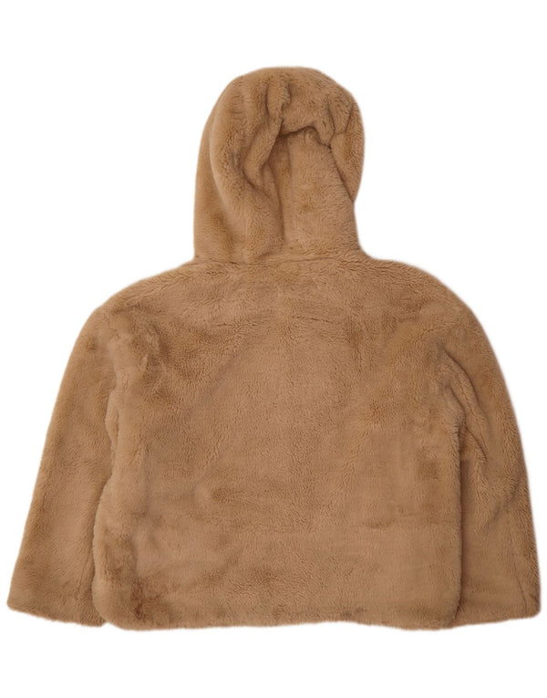 Zara Chaqueta Bomber con Capucha Teddy Bear para Mujer UK 44 Poliéster Beige Mediano