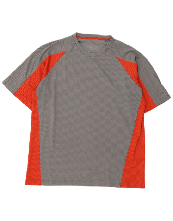 EDDIE BAUER Camiseta para hombre Top Large Gris Colorblock Poliéster