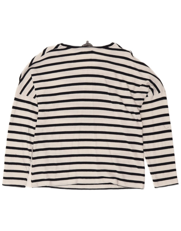 LAURA ASHLEY Blusa para mujer Top UK 40 Grande Algodón a rayas blancas