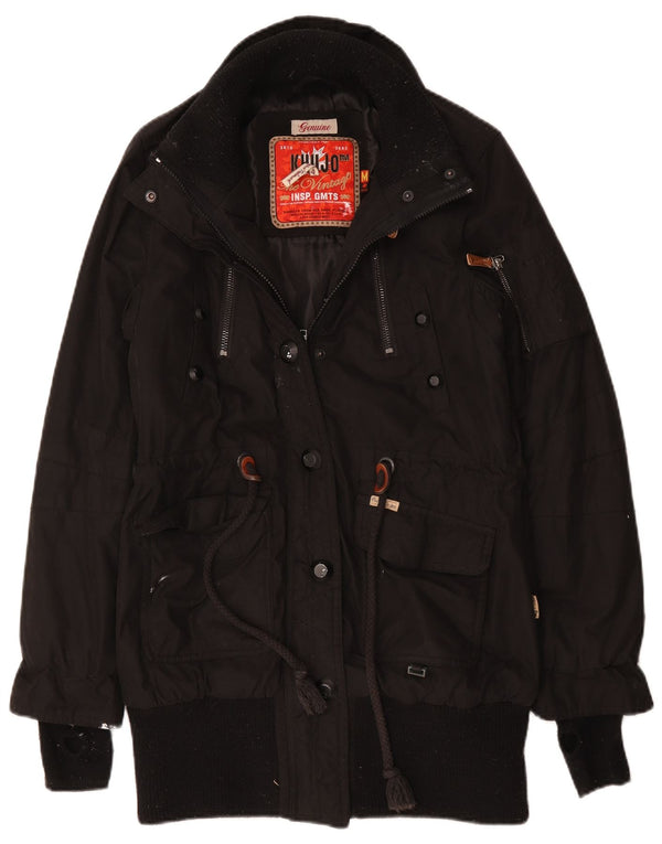 KHUJO Chaqueta Parka para Mujer UK 44 Mediana Negro Poliéster