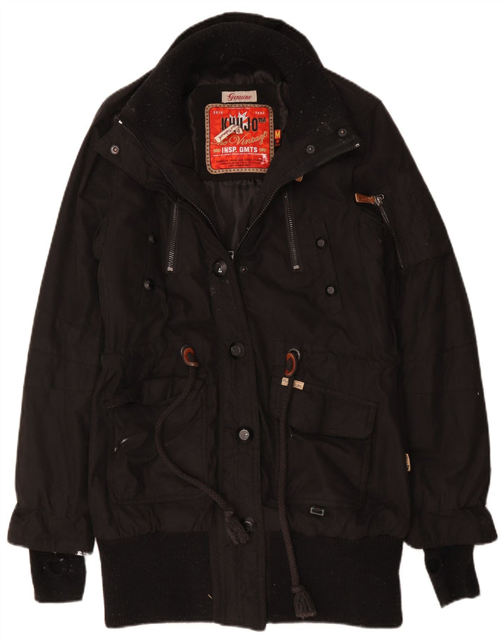KHUJO Chaqueta Parka para Mujer UK 44 Mediana Negro Poliéster