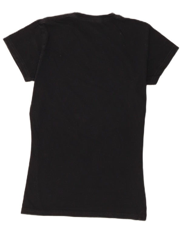 Hard Rock Cafe Mujer Rome Graphic Camiseta Top UK 10 Small Algodón Negro