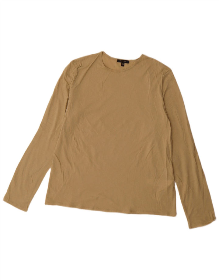 Massimo Dutti Top Mujer Manga Larga UK 44 Algodón Beige Medio