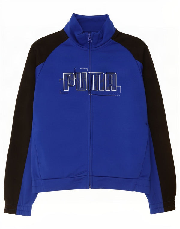 Puma Boys Graphic Chándal Top Chaqueta 7-8 Años Azul Colorblock Poliéster