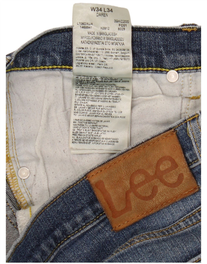 Vaqueros Lee Daren Straight para Mujer W34 L30 Algodón Azul