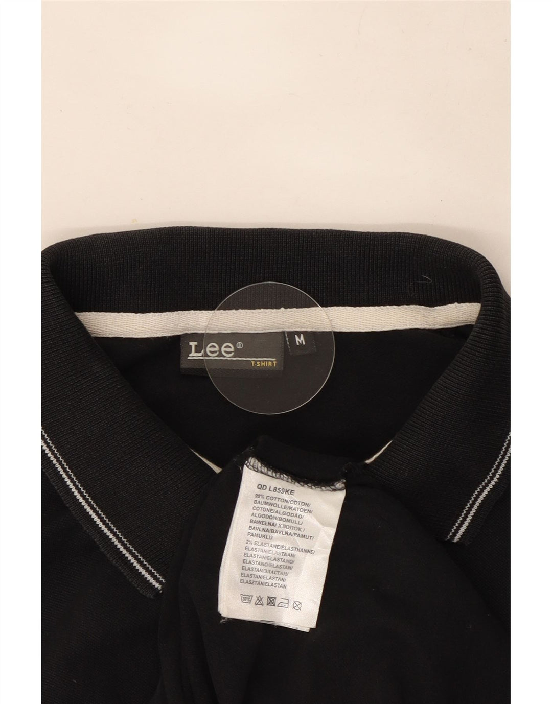 Lee Polo De Manga Larga Para Hombre De Algodón Negro Mediano