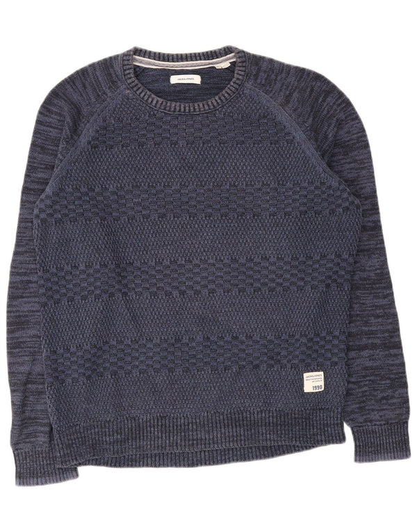 Jack & Jones Hombre Crew Neck Jumper Sweater XL Azul Marino Algodón