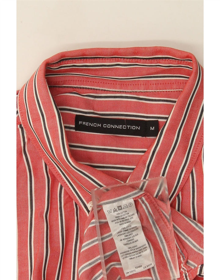 FRENCH CONNECTION Camisa Hombre Algodón Rayas Roja Mediana